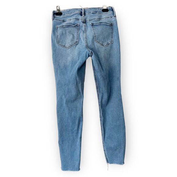 Old Navy Rockstar Super Skinny Light Blue Distressed Hem Denim Jeans. 8. - Picture 2 of 7